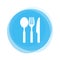 White Cutlery on blue Button