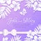 White cutout paper tropical flowers on purple