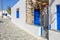 White Cycladic architecture in Chora, the capital of the island of Folegandros