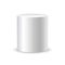 White cylinder on white background isolated. 3d object cylinder container design template