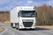 White DAF XF Semi for Temperature Controlled Transport on the Road