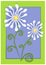 White Daisies on Blue Green