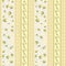 White daisies flowers and vertical border with leaves.Seamless pattern