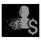 White Damaged Pixelated Halftone Loan Person Icon