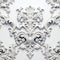 White Damask Wall Decoration: Vray Tracing, Baroque Ornate, Dynamic Symmetry