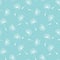 white dandelions seed floral fluff pattern on a light blue background seamless vector