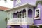 White decorated metal balcony