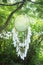 White decorative dreamcatcher, spiritual amulet, protection. Boho style