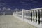 White decorative fence on the waterfront of Black sea