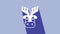 White Deer head with antlers icon isolated on purple background. 4K Video motion graphic animation