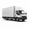 White Delivery Truck On White Background: Understated Elegance And Solid Structure