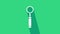 White Dental inspection mirror icon isolated on green background. Tool dental checkup. 4K Video motion graphic animation