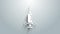 White Dental medical syringe with needle icon isolated on grey background. 4K Video motion graphic animation