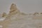 white desert in Egypt with bizarre rock formations