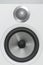 White design loudspeaker with aluminium woofer and tweet music equipment