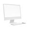 a white desktop computer mockup isolated on a white background