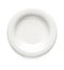 White dessert plate on a white background. View from above. Isolated..