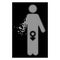 White Destructed Pixelated Halftone Male Impotence Icon