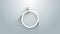 White Diamond engagement ring icon isolated on grey background. 4K Video motion graphic animation