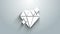 White Diamond icon isolated on grey background. Jewelry symbol. Gem stone. 8 March. International Happy Women Day. 4K