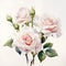 White Diamond Watercolor Floral Bouquet: Delicate, Detailed, And Hyper-realistic