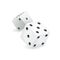 White dice 3d realistic casino gambling game deisgn isolated icon vector illustration