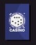 White dice frame gamble casino