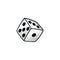 White dice risk taker gamble art