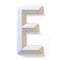 White dimensional font LETTER E 3D