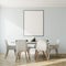 White dining room interior, vertical poster