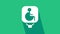 White Disabled wheelchair icon isolated on green background. Disabled handicap sign. 4K Video motion graphic animation