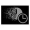 White Disappearing Dot Halftone Clocks Icon