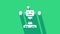 White Disassembled robot icon isolated on green background. Artificial intelligence, machine learning, cloud computing