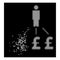 White Disintegrating Pixel Halftone Person Pound Expenses Icon