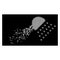 White Disintegrating Pixelated Halftone Shower Icon