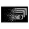 White Dispersed Dotted Halftone Bitcoin Banking Cards Icon