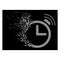 White Dispersed Pixel Halftone Alarm Clock Icon