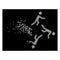 White Dispersed Pixel Halftone Moving Men Icon