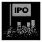 White Dispersed Pixelated Halftone IPO Bar Chart Icon