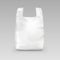 White Disposable Plastic Shopping Bag with Handles on Background