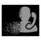 White Dissipated Dotted Halftone Reception Icon