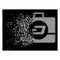 White Dissipated Pixelated Halftone Dash Business Case Icon