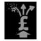 White Dissipated Pixelated Halftone Share Pound Icon