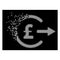 White Dissolving Dot Halftone Pound Cash Out Icon