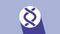 White DNA symbol icon isolated on purple background. Genetic engineering, genetics testing, cloning, paternity testing