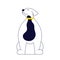 White dog labrador sits, stylized pet