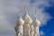 White domes of Russian Orthodox church