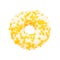 White donut with yellow sprinkles isolated on white background