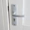 White door with chrome doorhandle