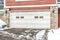 White door with glass panes of a two car garage attached to a house in Utah